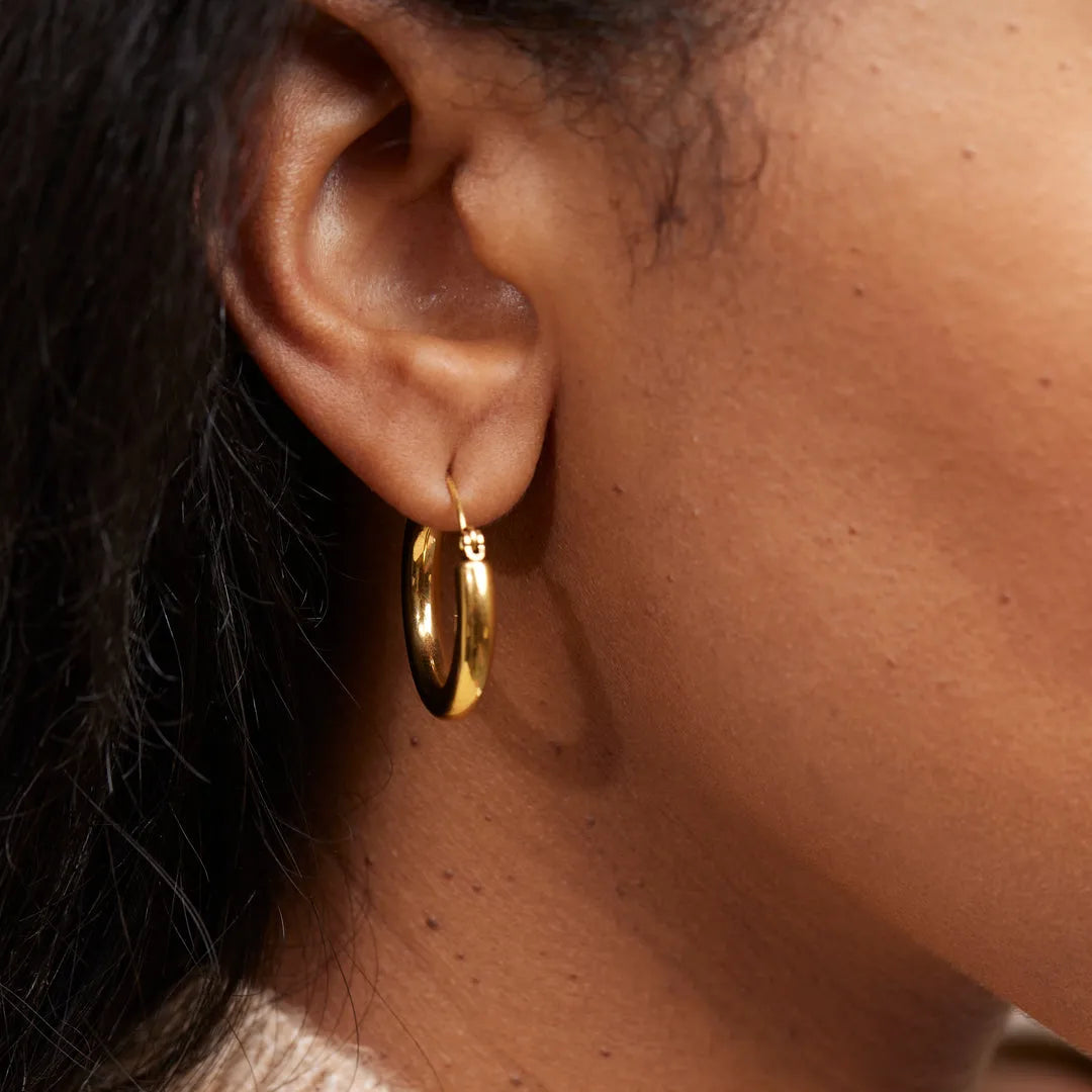 everyday classic hoop earrings in gold