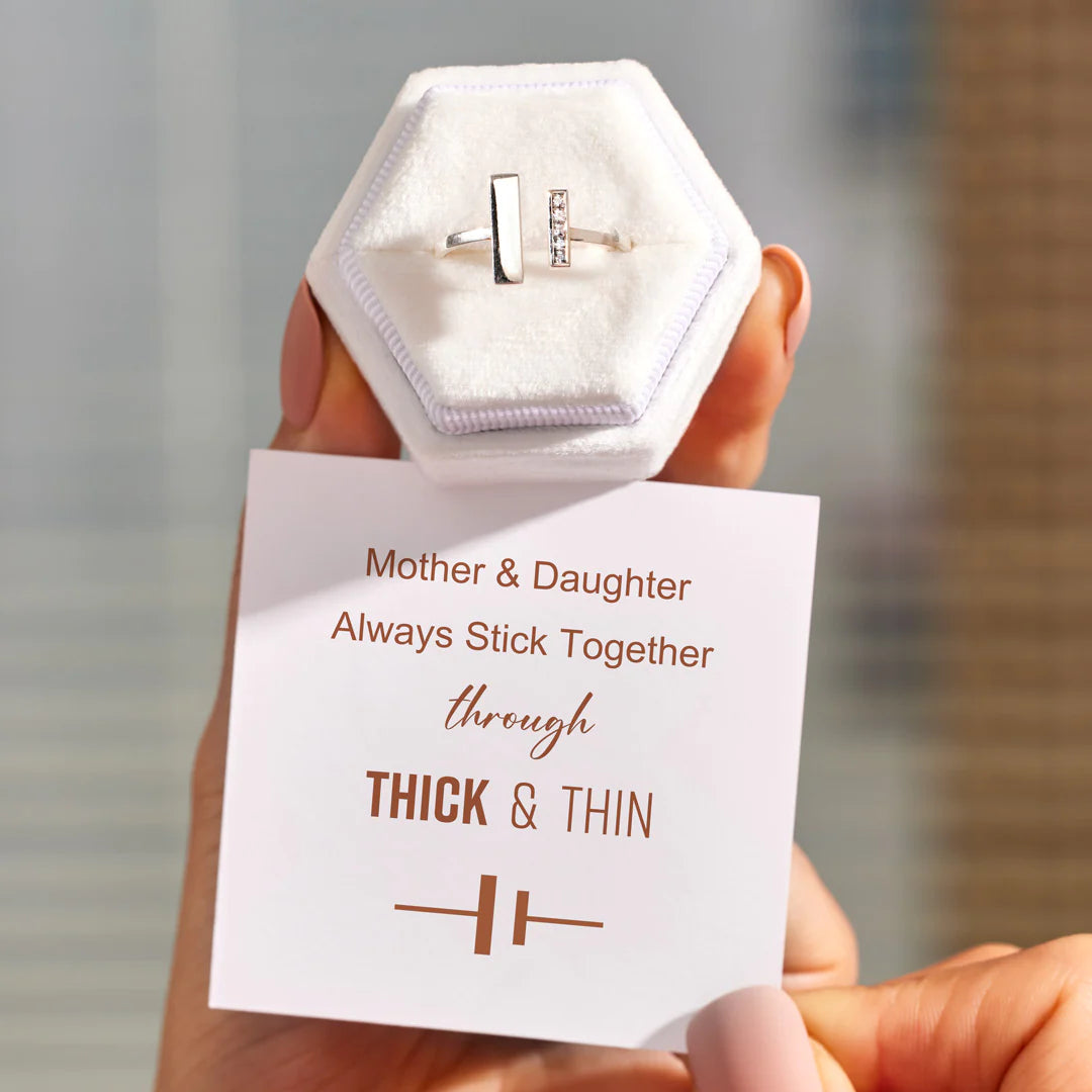 MOTHER DAUGHTER THICK AND THIN RING