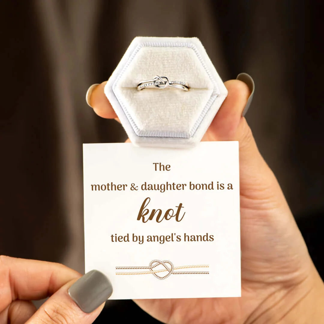 MOTHER & DAUGHTER BOND DOUBLE BAND KNOT RING