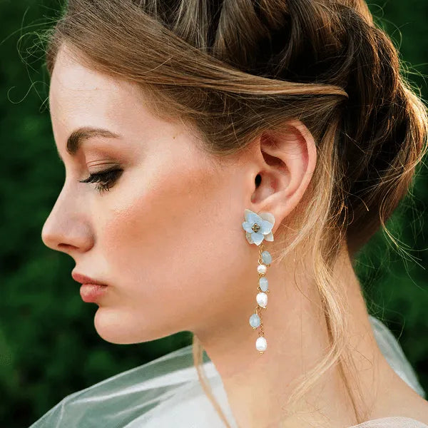 wear-blue-hydrangea-pearl-earrings